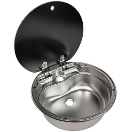 Мойка круглая 420 мм стекл крышка Marine Rocket (MR570SS)